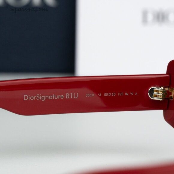 BRAND NEW Dior DIORSIGNATURE B1U 35C0 Shiny Red Green Women Butterfy Sunglasses - Picture 6 of 11